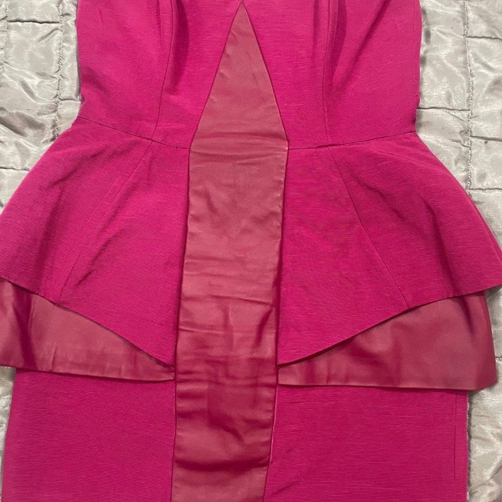 ASOS Pink Strapless Peplum Cocktail Dress